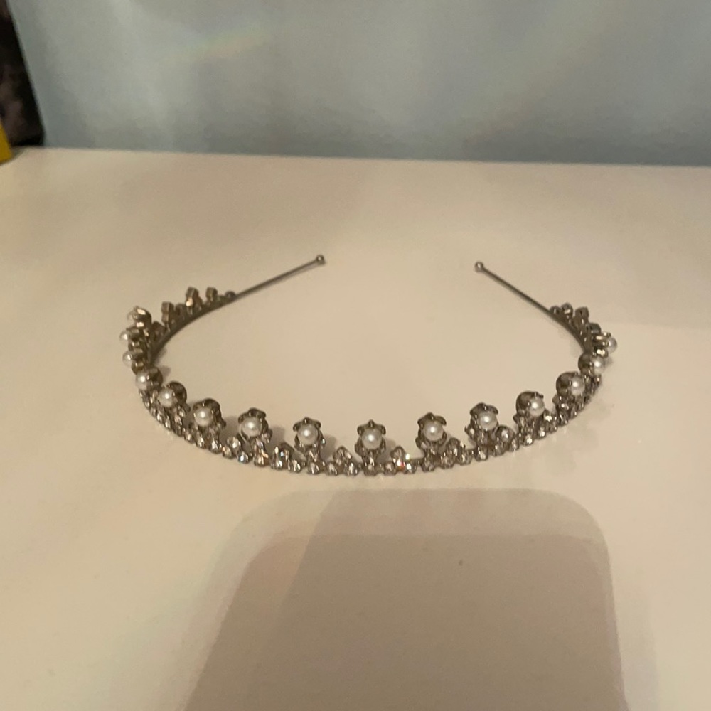 Diamond and pearl wedding tiara